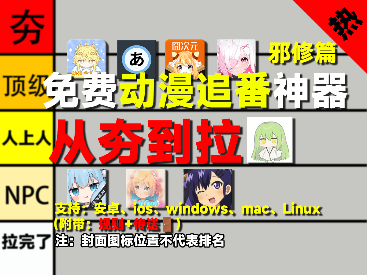 【动漫软件】从夯到拉，排名UP主用过的十款看动漫神器！-宝藏分享站.com